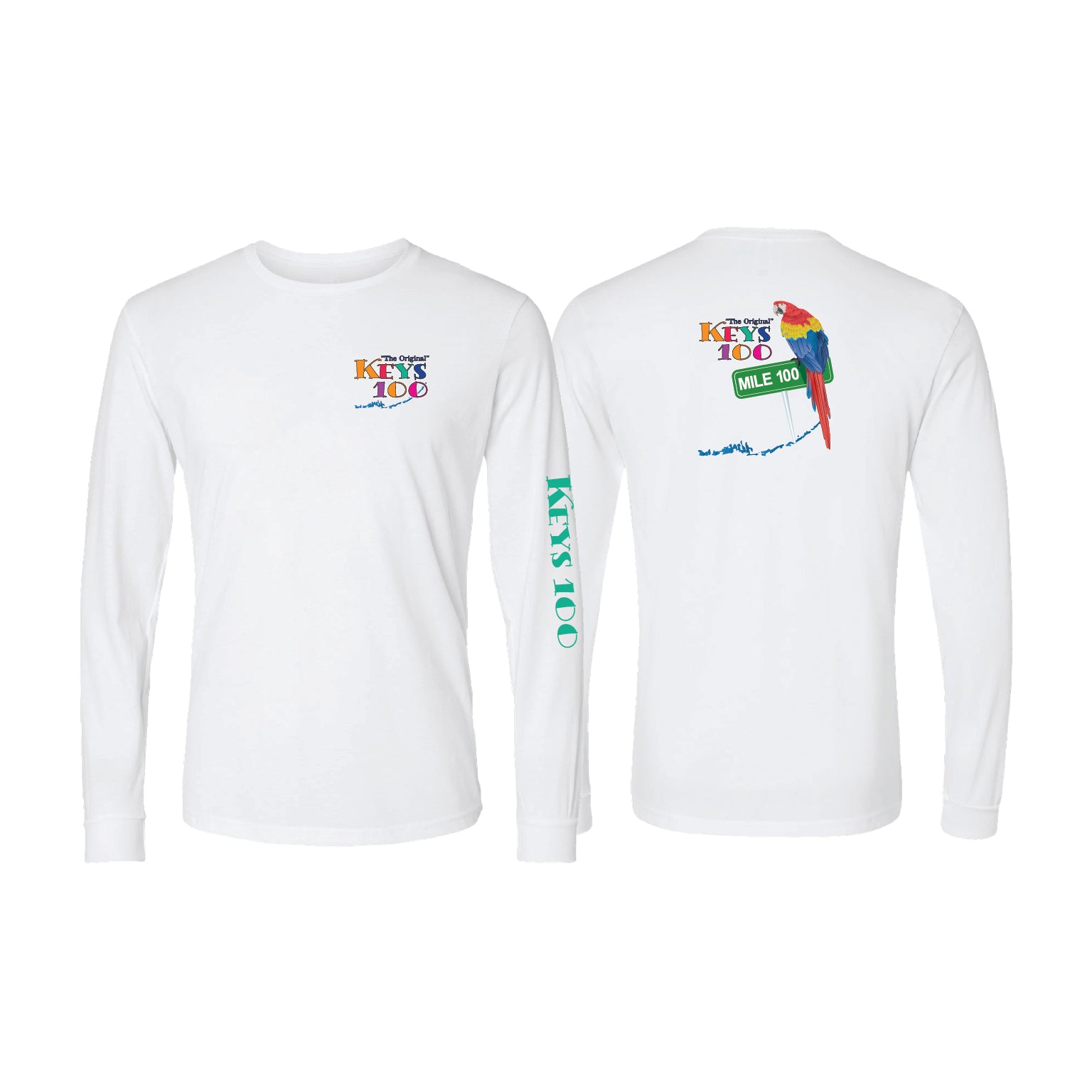 Long Sleeve Tri Blend Tee- White – KEYS100 STORE