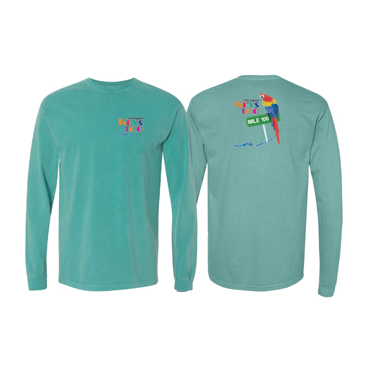 Long Sleeve Tri Blend Tee- Sea Foam Green