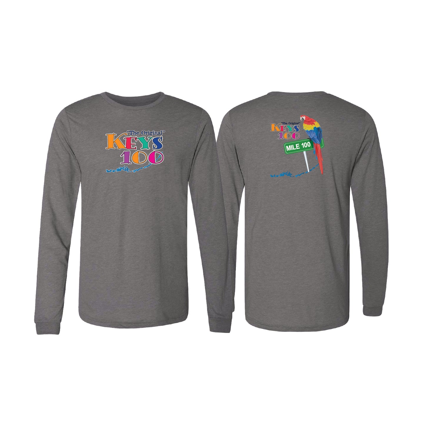 Long Sleeve Tri Blend Tee- Heather Grey