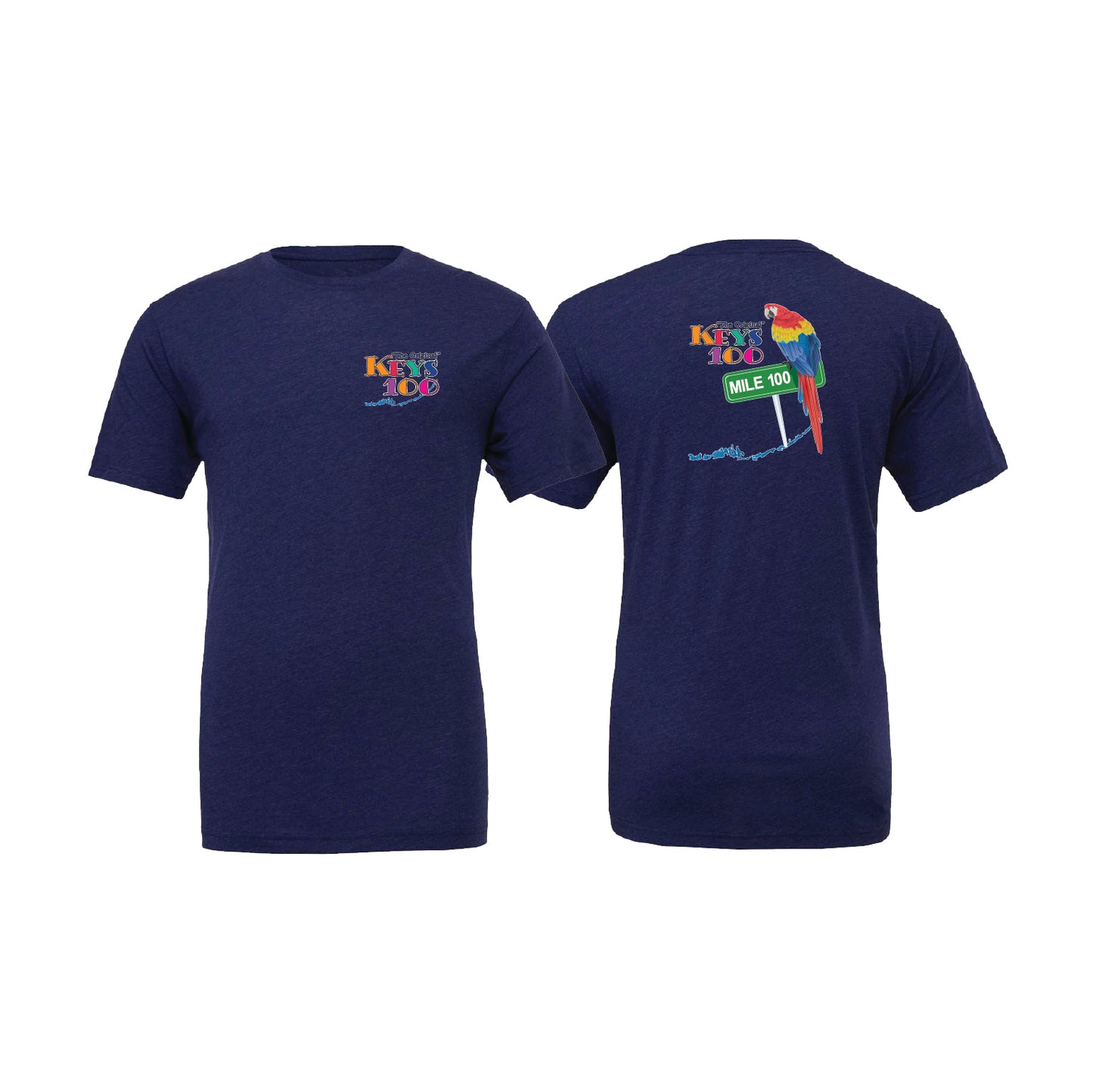 Short Sleeve Tri Blend Tee- Navy