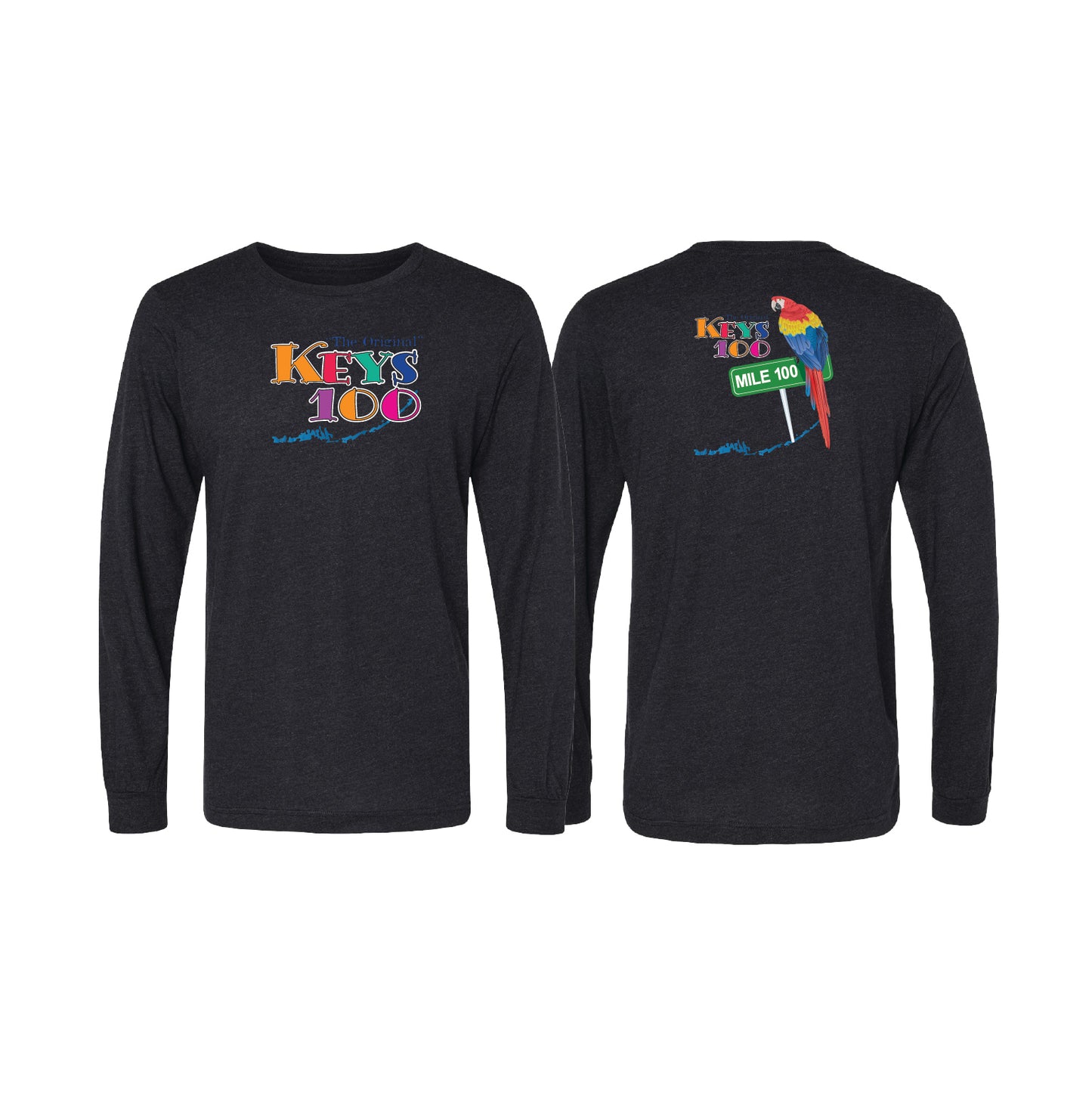 Long Sleeve Tri Blend Tee- Black