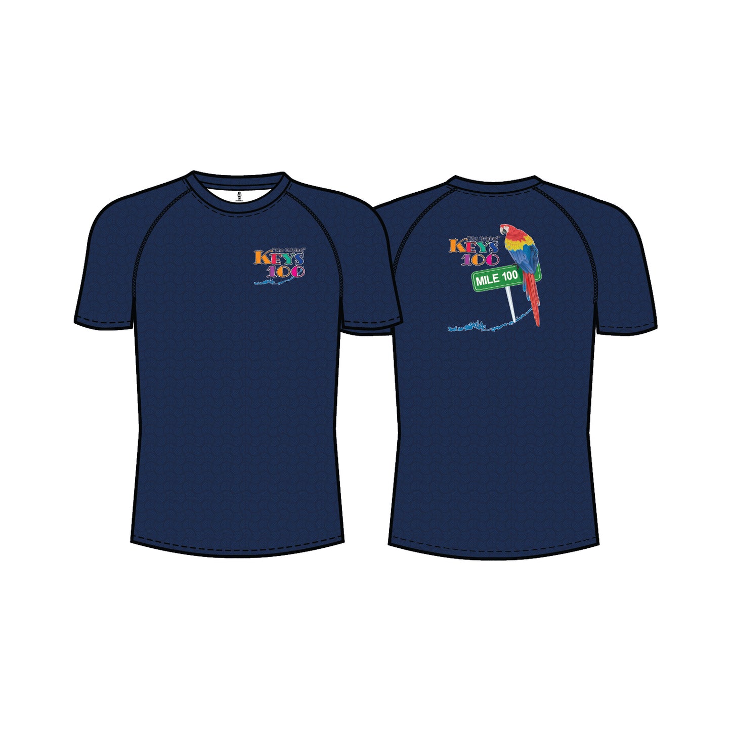 Short Sleeve Performance Tee- Navy Pattern