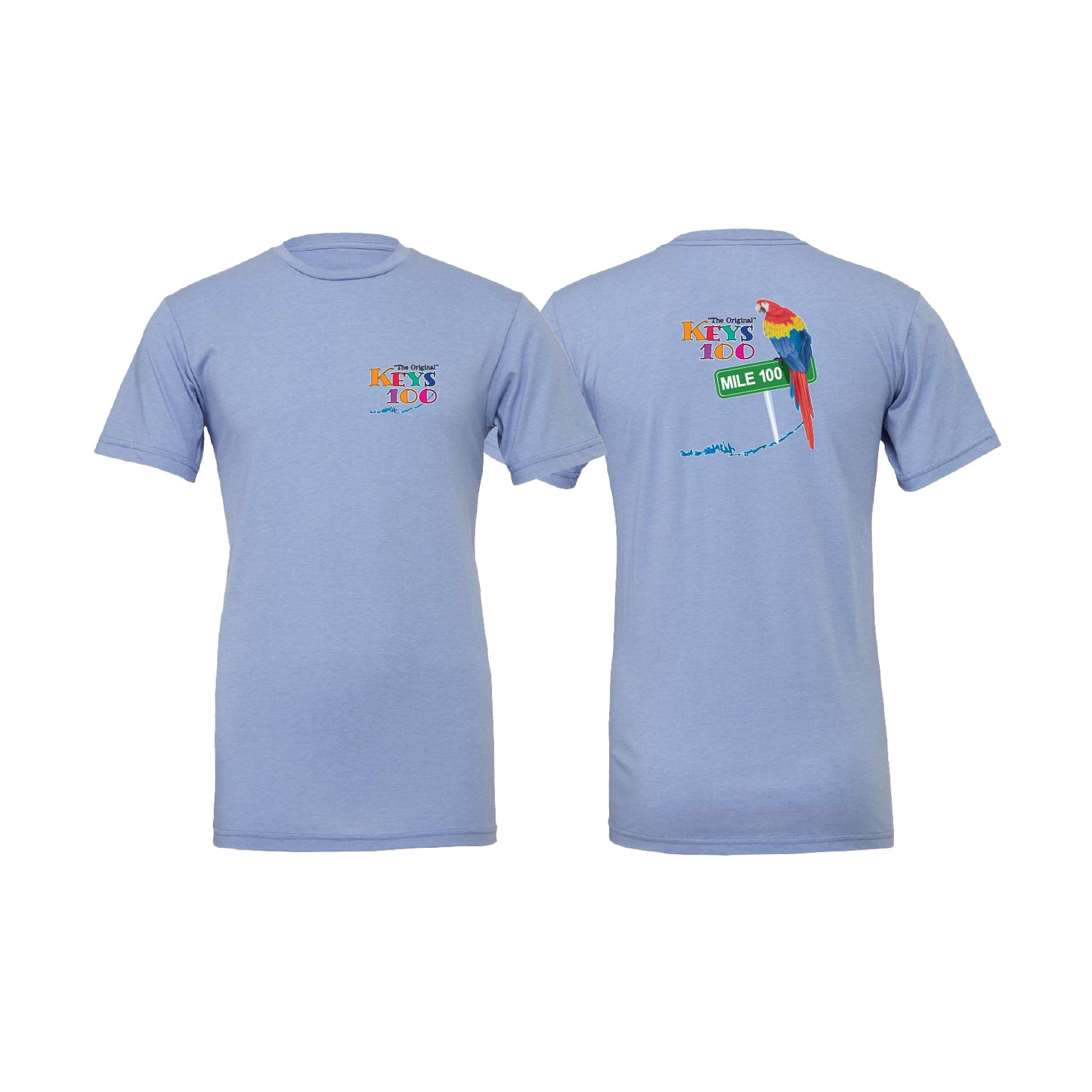 Short Sleeve Tri Blend Tee- Heather Blue