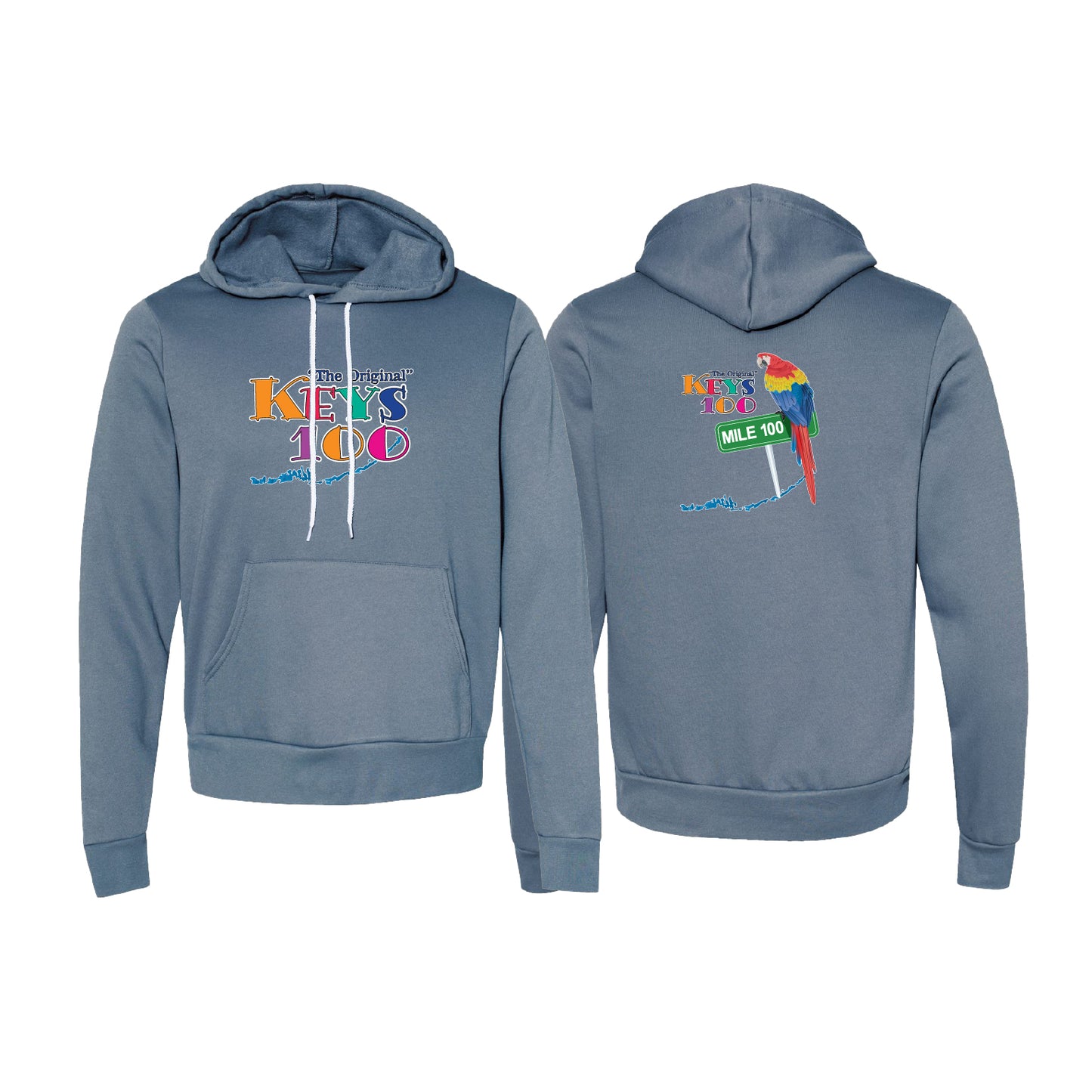 Pullover Hoody - Steel Blue - Full Front Logo